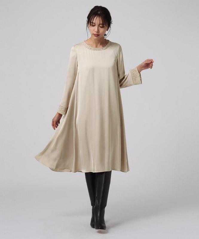 リッシュサテンレースワンピース