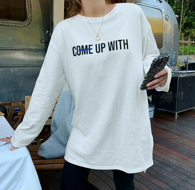 NANING9(ナンニング)COME UPロングTシャツ【12/9up_go】ロングTシャツ　長袖　Tシャツ　冬　カットソー　無地T　トップス　【5】