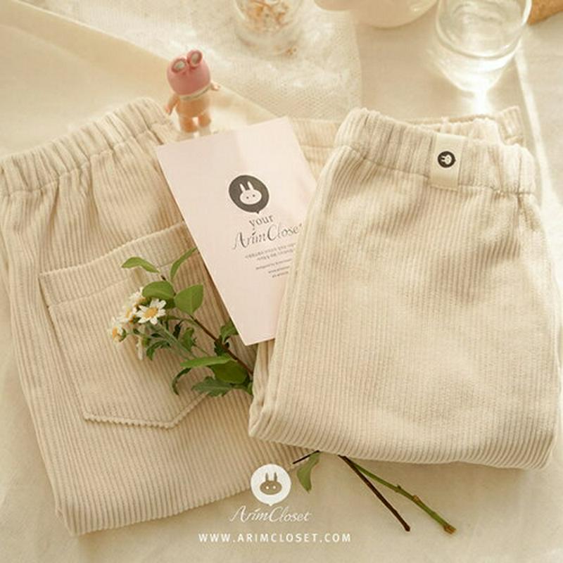 コットンコーデュロイパンツ・p009832 キッズ【0~2才】【pt】【パンツ ズボン ロングパンツ コーデュロイ コットン 綿 単色 無地 シンプル カジュアル 女の子 男の子 秋 冬 韓国 韓国子供服 子供 こども 子供服 こども服】【KIDS】