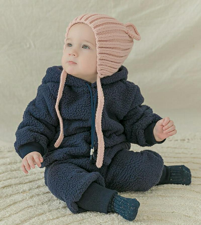 ボアジャンパー上下SET(navy)・p010027 キッズ【0~2才】【set】【セットアップ setup トップス パーカー パンツ ズボン ボア フーディー フード フーディ 単色 シンプル 女の子 男の子 冬 韓国 韓国子供服 子供 こども 子供服 こども服】【KIDS】
