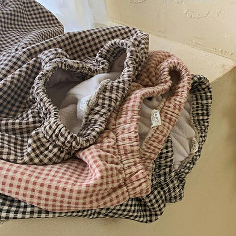 【キッズ30%OFF】両起毛ギンガムチェックパンツ・p009593 キッズ【0~2才】【pt】【パンツ ズボン ロングパンツ 長ズボン チェック柄 ギンガムチェック 裏起毛 起毛 両起毛 ウエストゴム カジュアル 女の子 男の子 冬 韓国 韓国子供服 子供 こども 子供服 こども服】【KIDS】