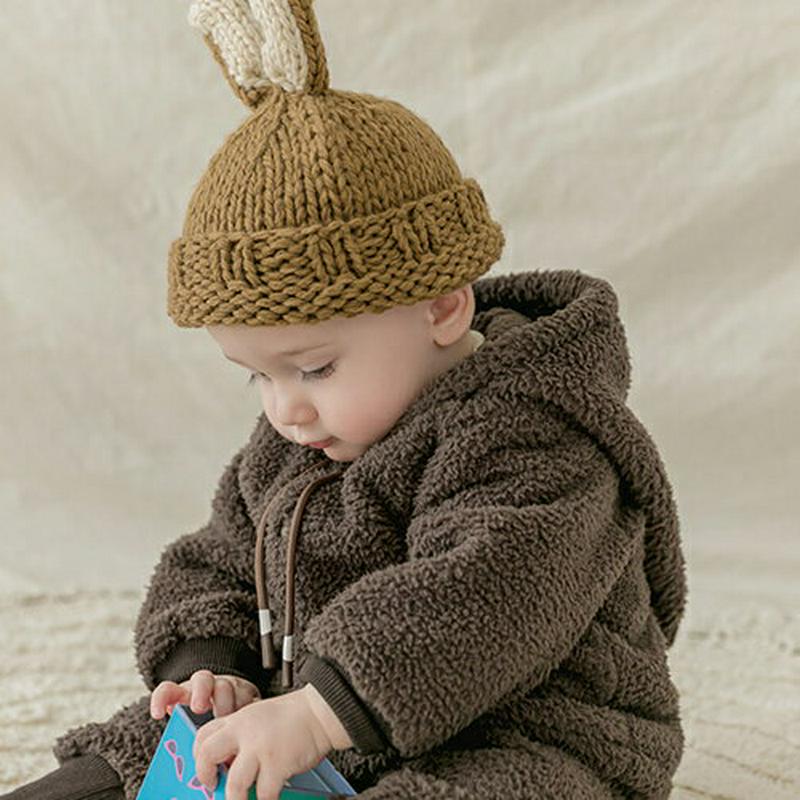 ボアジャンパー上下SET(brown)・p010052 キッズ【0~2才】【set】【セットアップ setup トップス パーカー パンツ ズボン ボア フーディー フード フーディ 単色 シンプル 女の子 男の子 冬 韓国 韓国子供服 子供 こども 子供服 こども服】【KIDS】