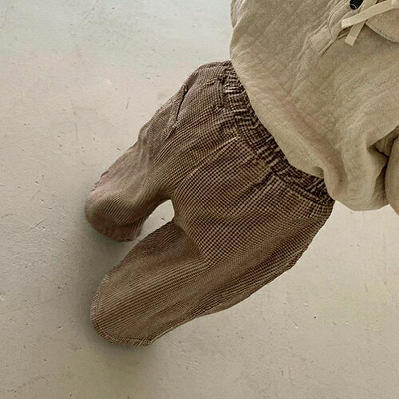 【キッズ30%OFF】両起毛ミニチェックパンツ・p009596 キッズ【0~2才】【pt】【パンツ ズボン ロングパンツ チェック柄 裏起毛 起毛 両起毛 長ズボン カジュアル ラフ 女の子 男の子 冬 韓国 韓国子供服 子供 こども 子供服 こども服】【KIDS】