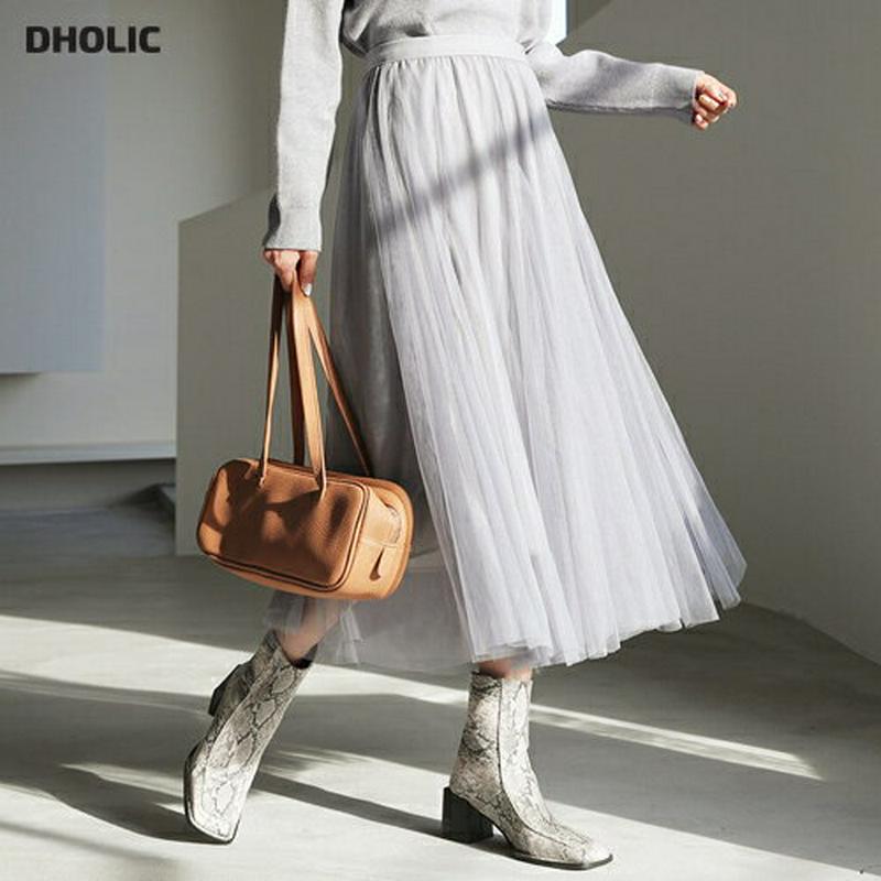 チュールスカート・全5色・b64605 レディース 【sk】韓国ファッション ボトムス スカート ロング フレア Aライン チュール 広がる シアー シースルー 透け感 ボリューミー ウエストゴム 無地 カジュアル 秋 冬