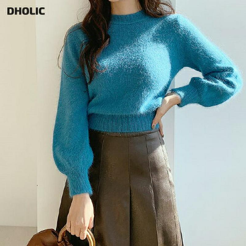 【只今10%OFF】アンゴラ混パフニット・全4色・b65675 レディース 【tops】【トップス ニット ニットトップス 長袖 単色 無地 シンプル アンゴラ パフ袖 パフスリーブ ボリューム袖 可愛い かわいい 高級感 秋 冬 韓国 ファッション】【ハイホリHIHOLLI】