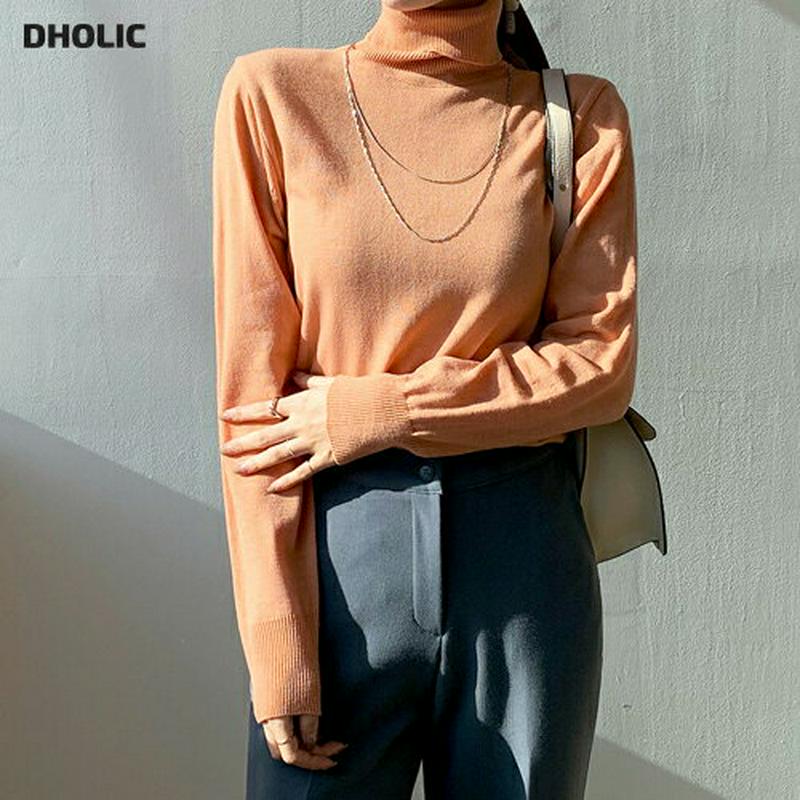 【只今10%OFF】タートルニット・全7色・t65680 レディース 【tops】【トップス ニット ニットトップス 長袖 タートルネック タートル 単色 無地 シンプル カジュアル ラフ 秋 冬 韓国 ファッション】【ハイホリHIHOLLI】