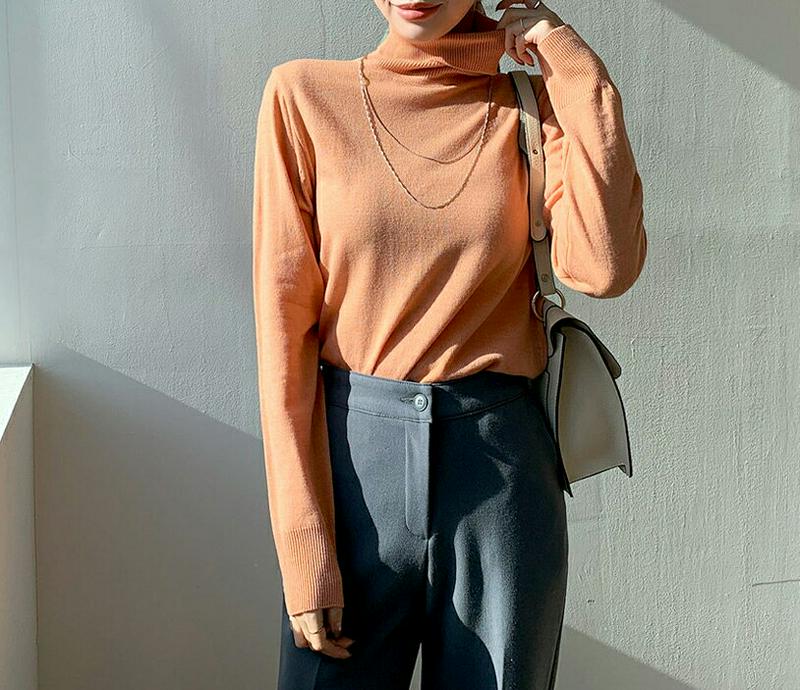 【只今10%OFF】タートルニット・全7色・t65680 レディース 【tops】【トップス ニット ニットトップス 長袖 タートルネック タートル 単色 無地 シンプル カジュアル ラフ 秋 冬 韓国 ファッション】【ハイホリHIHOLLI】
