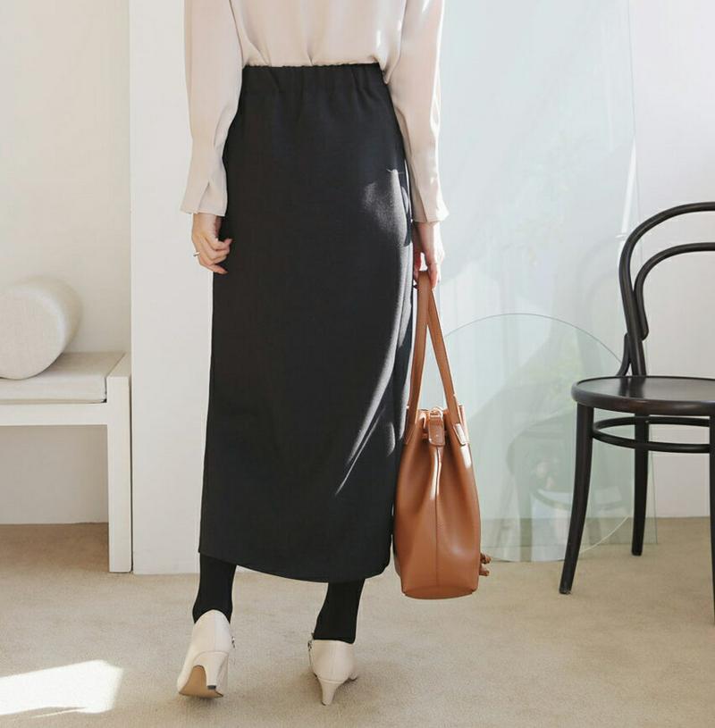 【只今10%OFF】スリットロングスカート・全3色・t65692 レディース 【sk】【スカート ロング ロングスカート スリット 単色 無地 シンプル 大人 カジュアル 秋 冬 韓国 ファッション】【ハイホリHIHOLLI】