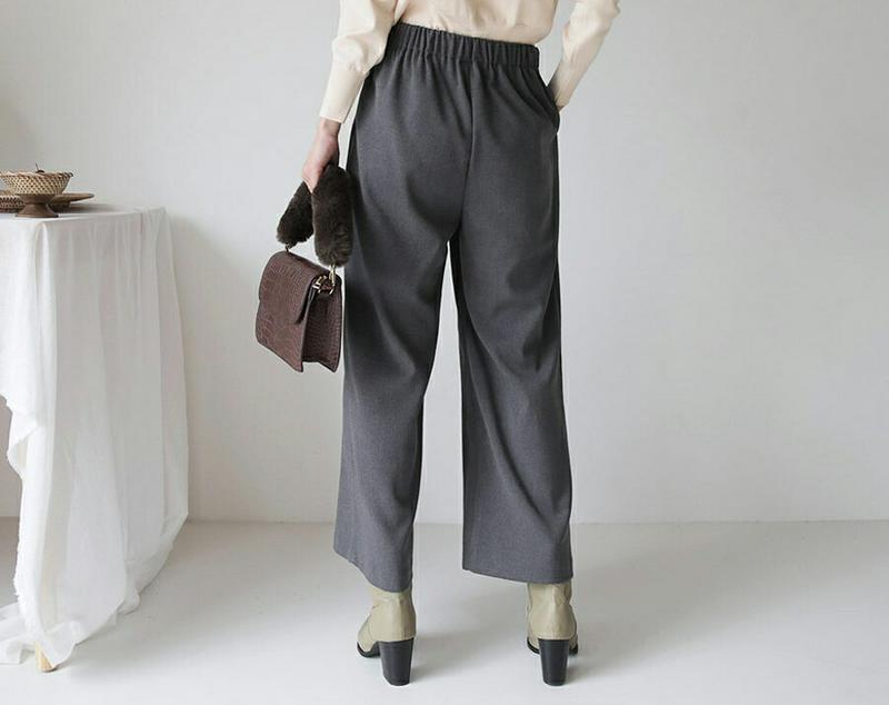 【只今10%OFF】アンバランスウエストスラックス・全3色・b65651 レディース 【pt】【スラックス パンツ ズボン ロングパンツ アンバランス 単色 無地 シンプル ユニーク カジュアル 秋 冬 韓国 ファッション】【ハイホリHIHOLLI】