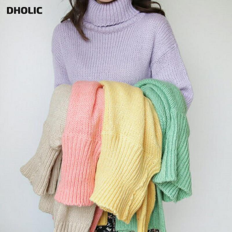 【只今10%OFF】パステルタートルニット・全5色・t65629 レディース 【tops】【トップス ニット ニットトップス 長袖 タートルネック タートル 単色 無地 シンプル ゆったり ルーズ パステル 淡い カジュアル 秋 冬 韓国 ファッション】【ハイホリHIHOLLI】