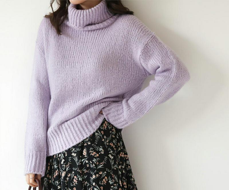 【只今10%OFF】パステルタートルニット・全5色・t65629 レディース 【tops】【トップス ニット ニットトップス 長袖 タートルネック タートル 単色 無地 シンプル ゆったり ルーズ パステル 淡い カジュアル 秋 冬 韓国 ファッション】【ハイホリHIHOLLI】