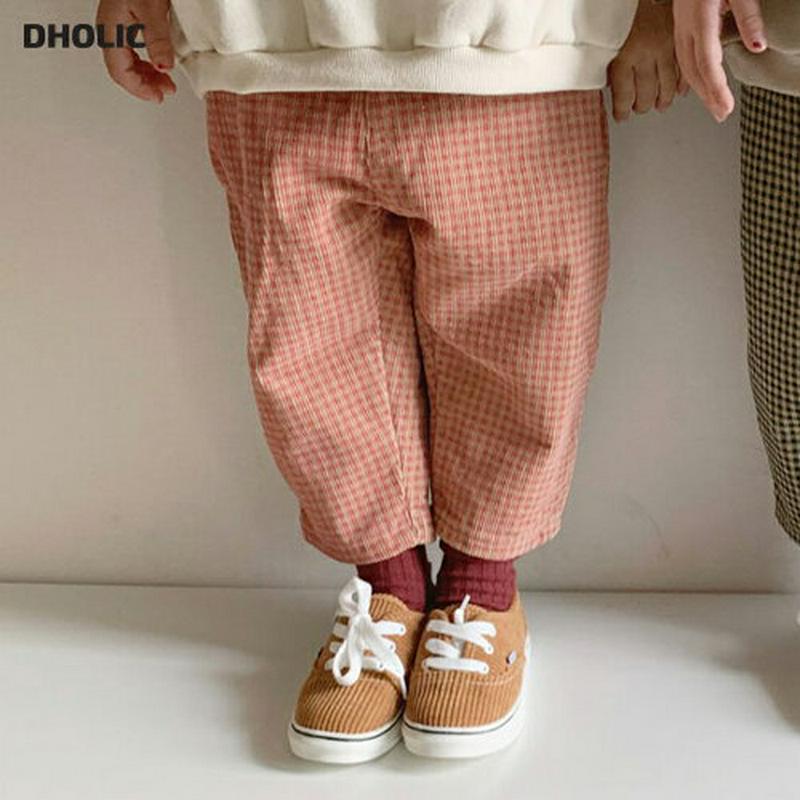 【キッズ30%OFF】フロントボタンミニチェックパンツ(kids)・u10148 キッズ【3~8才】【pt】【パンツ ズボン ロングパンツ 長ズボン チェック柄 ギンガムチェック カジュアル 可愛い かわいい 女の子 男の子 秋 冬 韓国 韓国子供服 子供 こども 子供服 こども服】【KIDS】