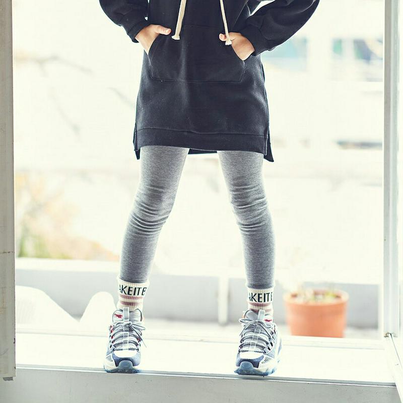 裏起毛ロゴヘムレギンス・u09616 キッズ【9~17才】【pt】【レギンス パンツ ズボン ロングパンツ ロゴ カジュアル 裏起毛 ラフ 女の子 男の子 冬 韓国 韓国子供服 子供 こども 子供服 こども服】【KIDS】