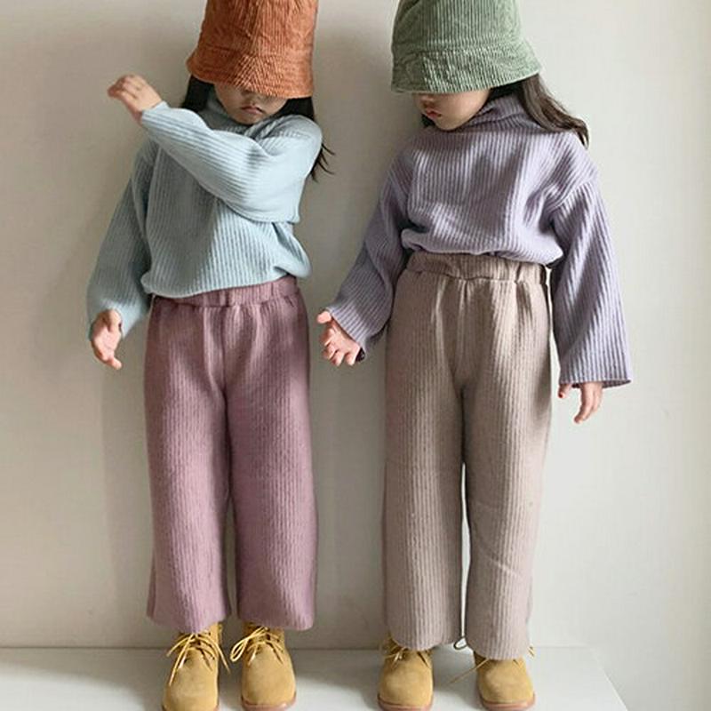 【キッズ30%OFF】ハイネックリブニット上下SET(kids)・u10158 キッズ【3~8才】【set】【セットアップ setupt トップス 長袖 パンツ ズボン ハイネック リブ 単色 無地 シンプル 女の子 男の子 秋 冬 韓国 韓国子供服 子供 こども 子供服 こども服】【KIDS】