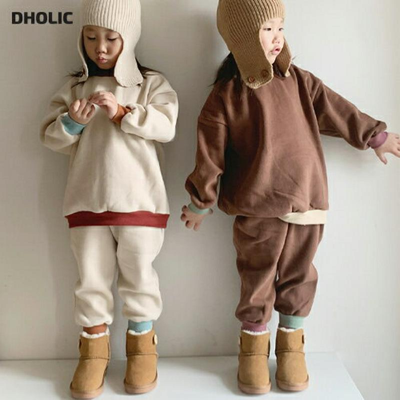 【キッズ30%OFF】裏起毛ヘム配色スウェット上下SET(kids)・u10145 キッズ【3~8才】【set】【セットアップ setup トップス 長袖 トレーナー パンツ ズボン スウェット 裏起毛 女の子 男の子 冬 韓国 韓国子供服 子供 こども 子供服 こども服】【KIDS】