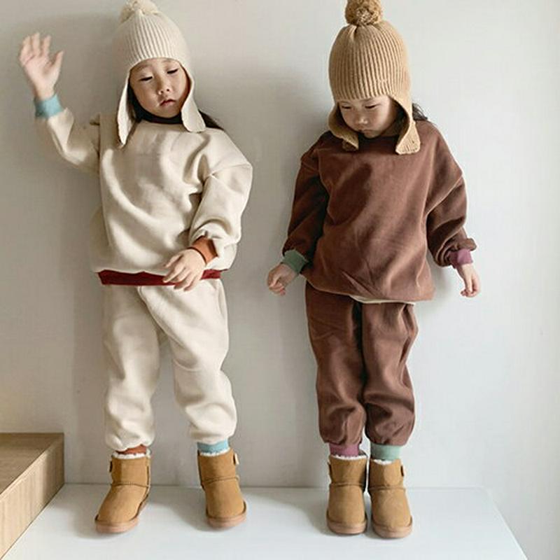 【キッズ30%OFF】裏起毛ヘム配色スウェット上下SET(kids)・u10145 キッズ【3~8才】【set】【セットアップ setup トップス 長袖 トレーナー パンツ ズボン スウェット 裏起毛 女の子 男の子 冬 韓国 韓国子供服 子供 こども 子供服 こども服】【KIDS】