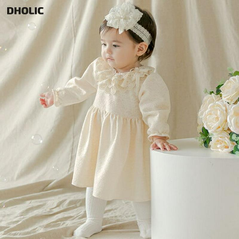 【送料無料】ケープ付コットンワンピース・p010061 キッズ【0~2才】【ops】【ワンピース ロング ロングワンピース 長袖 コットン 綿 ケープ ガーリー レース 可愛い かわいい 女の子 秋 冬 韓国 韓国子供服 子供 こども 子供服 こども服】【KIDS】