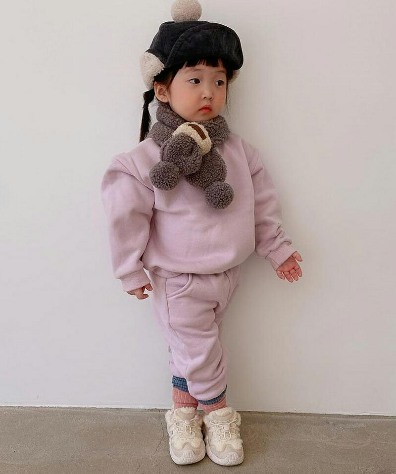 【キッズ30%OFF】裏起毛スウェット上下SET・u09970 キッズ【3~8才】【set】【セットアップ setup トップス スウェット トレーナー 長袖 パンツ ズボン 上下 単色 無地 シンプル カジュアル 裏起毛 女の子 男の子 冬 韓国 韓国子供服 子供 こども 子供服 こども服】【KIDS】