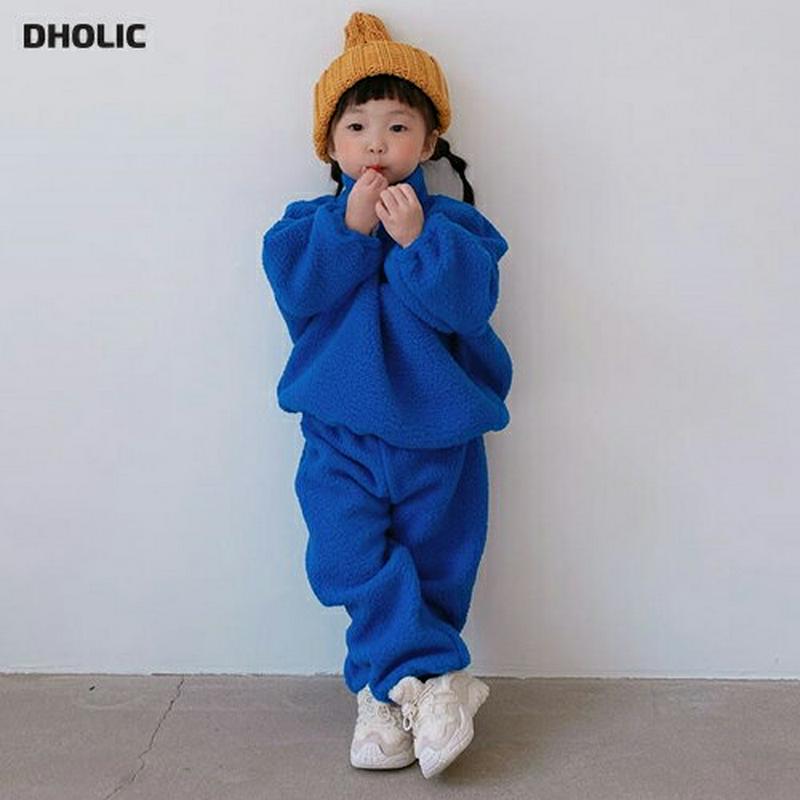 【只今30%OFF】ハーフジップボアスウェット上下SET・u09971 キッズ【3~8才】【set】【セットアップ setup トップス パンツ ズボン ボア ハーフジップ 単色 無地 シンプル 上下 女の子 男の子 秋 冬 韓国 韓国子供服 子供 こども 子供服 こども服】【KIDS】【WS】