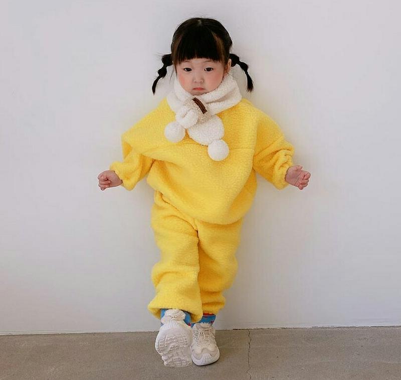 【只今30%OFF】ハーフジップボアスウェット上下SET・u09971 キッズ【3~8才】【set】【セットアップ setup トップス パンツ ズボン ボア ハーフジップ 単色 無地 シンプル 上下 女の子 男の子 秋 冬 韓国 韓国子供服 子供 こども 子供服 こども服】【KIDS】【WS】