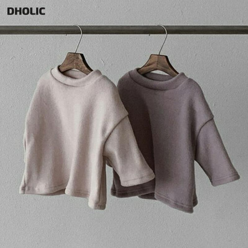 【キッズ30%OFF】ソフトTシャツ・u10071 キッズ【3~8才】【tops】【トップス 長袖 単色 無地 シンプル ベーシック カジュアル ラフ ソフト 女の子 男の子 秋 冬 韓国 韓国子供服 子供 こども 子供服 こども服】【KIDS】
