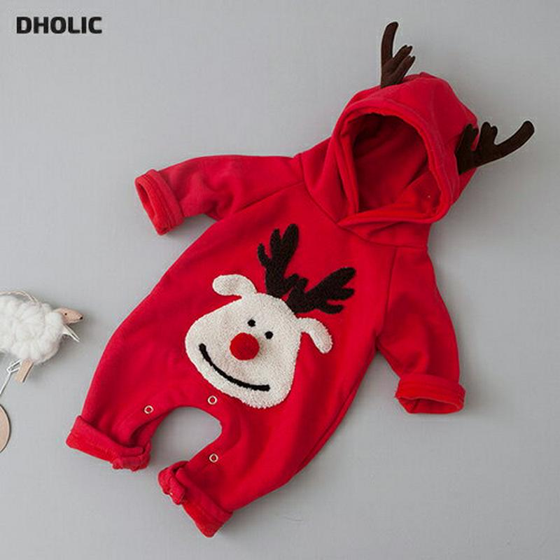 【キッズ30%OFF】裏起毛トナカイロンパース・u08744 キッズ【0~2才】【bc】【ロンパース 長袖 パンツ ズボン 長ズオン トナカイ クリスマス 裏起毛 フード フーディー カジュアル 女の子 男の子 冬 韓国 韓国子供服 子供 こども 子供服 こども服】【KIDS】