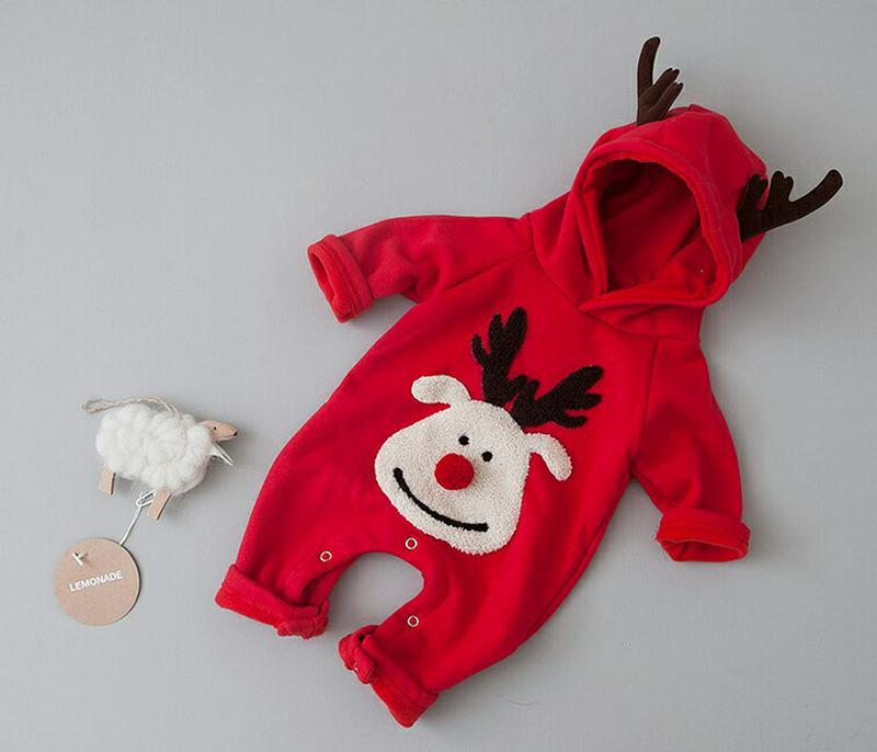 【キッズ30%OFF】裏起毛トナカイロンパース・u08744 キッズ【0~2才】【bc】【ロンパース 長袖 パンツ ズボン 長ズオン トナカイ クリスマス 裏起毛 フード フーディー カジュアル 女の子 男の子 冬 韓国 韓国子供服 子供 こども 子供服 こども服】【KIDS】