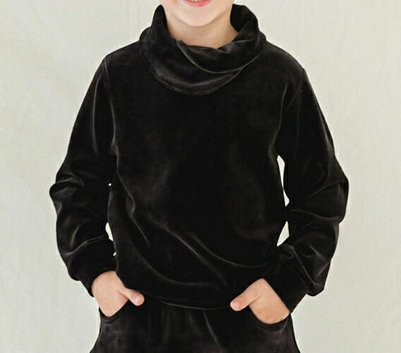 ハーフネックベルベットTシャツ・p009844 キッズ【3~8才】【tops】【トップス Tシャツ 長袖 ハーフネック ベルベット 光沢 ツヤ 単色 無地 シンプル カジュアル 女の子 男の子 秋 冬 韓国 韓国子供服 子供 こども 子供服 こども服】【KIDS】