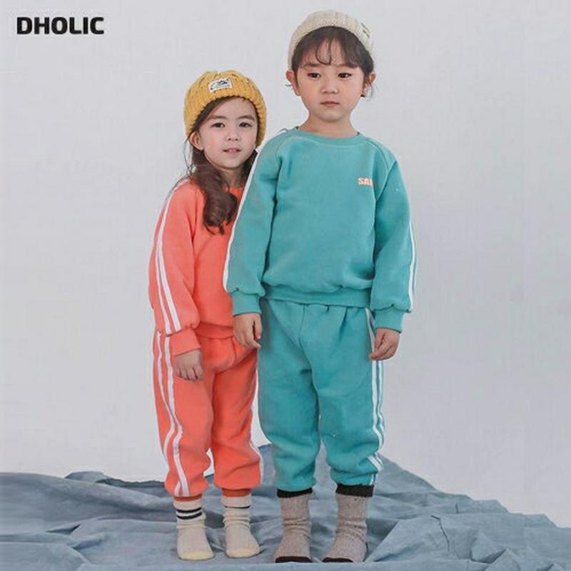 【キッズ30%OFF】両起毛サンダースウェット上下SET・p010016 キッズ【3~8才】【set】【セットアップ setup 上下 トップス スウェット トレーナー 長袖 パンツ ズボン 裏起毛 ロゴ サイドライン 女の子 男の子 冬 韓国 韓国子供服 子供 こども 子供服 こども服】【KIDS】
