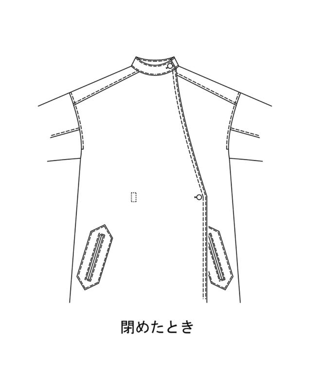 ○AMASISオーガニックウエザー　スタンドカラーコートワンピース（cardo fabrica）