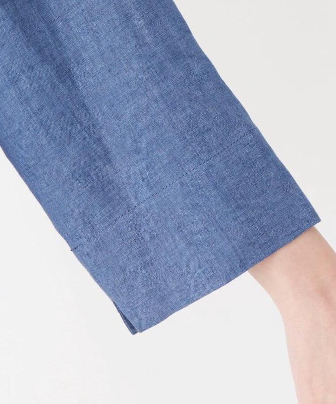 シャンブレーリネンバックレースブルゾン
