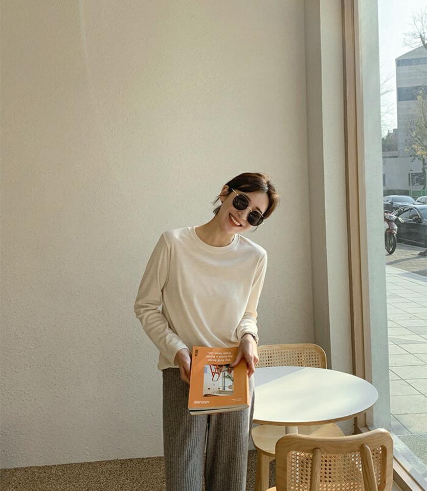 MAYBLUE(メイブルー)ベーシックソフト裏起毛Tシャツ【12/11up_chj】カットソー　Tシャツ　トップス　長袖　ロンT【5】