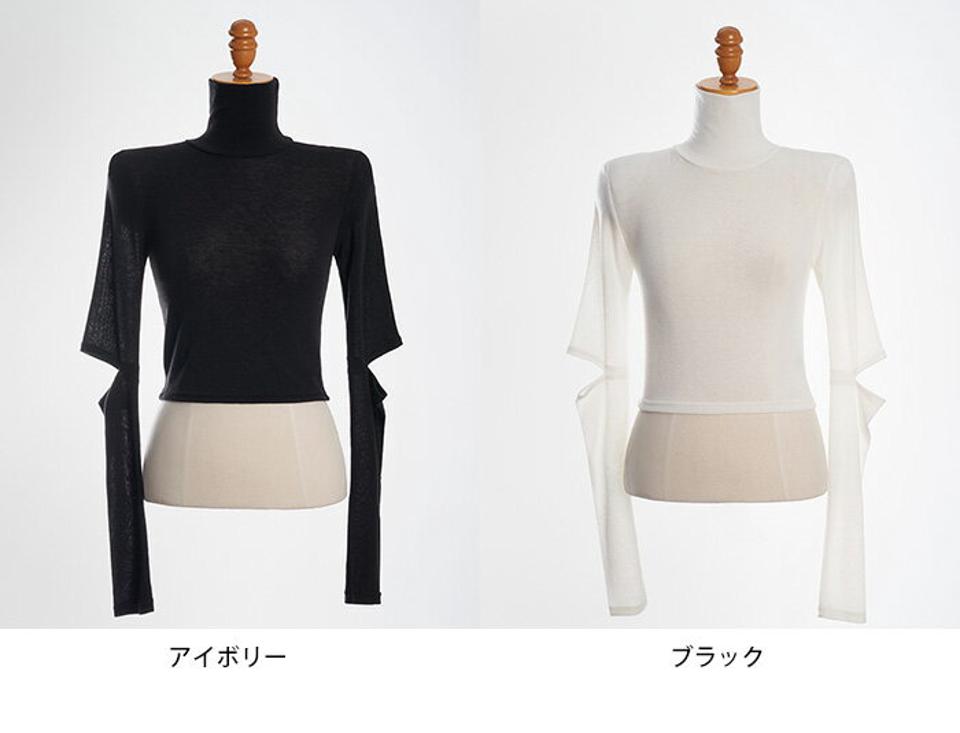 CHUU(チュー)アームウォーマーT【12/11up_go】韓国 韓国ファッション　Tシャツ　トップス　アームウォーマー　半袖　ハイネック　カットソーレディース ファッション【10】※メール便不可