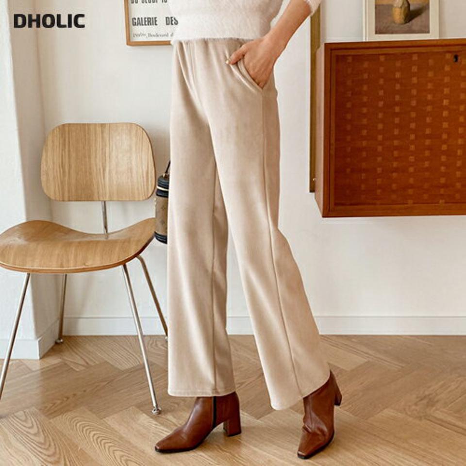 裏起毛ソフトタッチパンツ・全3色・t62149 レディース 【pt】【韓国 ファッション ボトムス パンツ ロング ワイド ウエストゴム ストレート ゆったり ルーズ ワンマイルウェア 部屋着 無地 カジュアル 秋 冬】【STYLE】