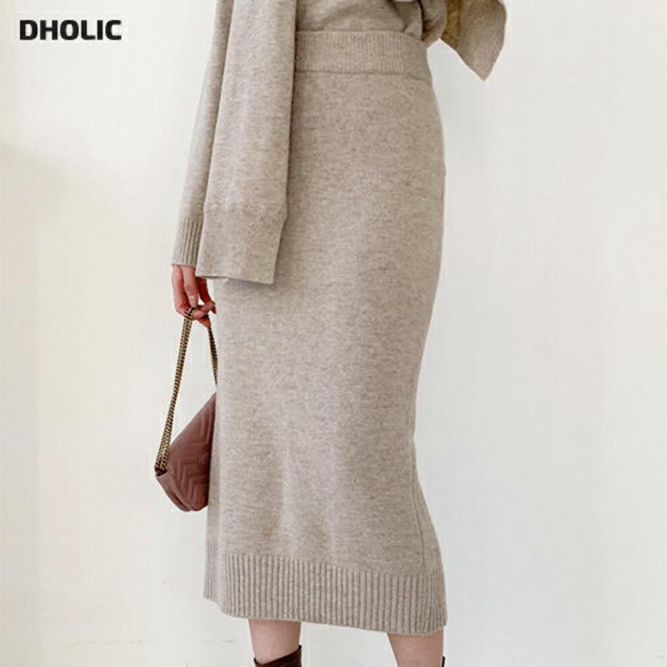 【只今10%OFF】ウール混ニットスカート・全4色・b62056 レディース 【sk】【韓国 ファッション ボトムス スカート ロング タイト スリム 細身 Hライン ハイゲージ 無地 カジュアル 秋 冬】【STYLE】