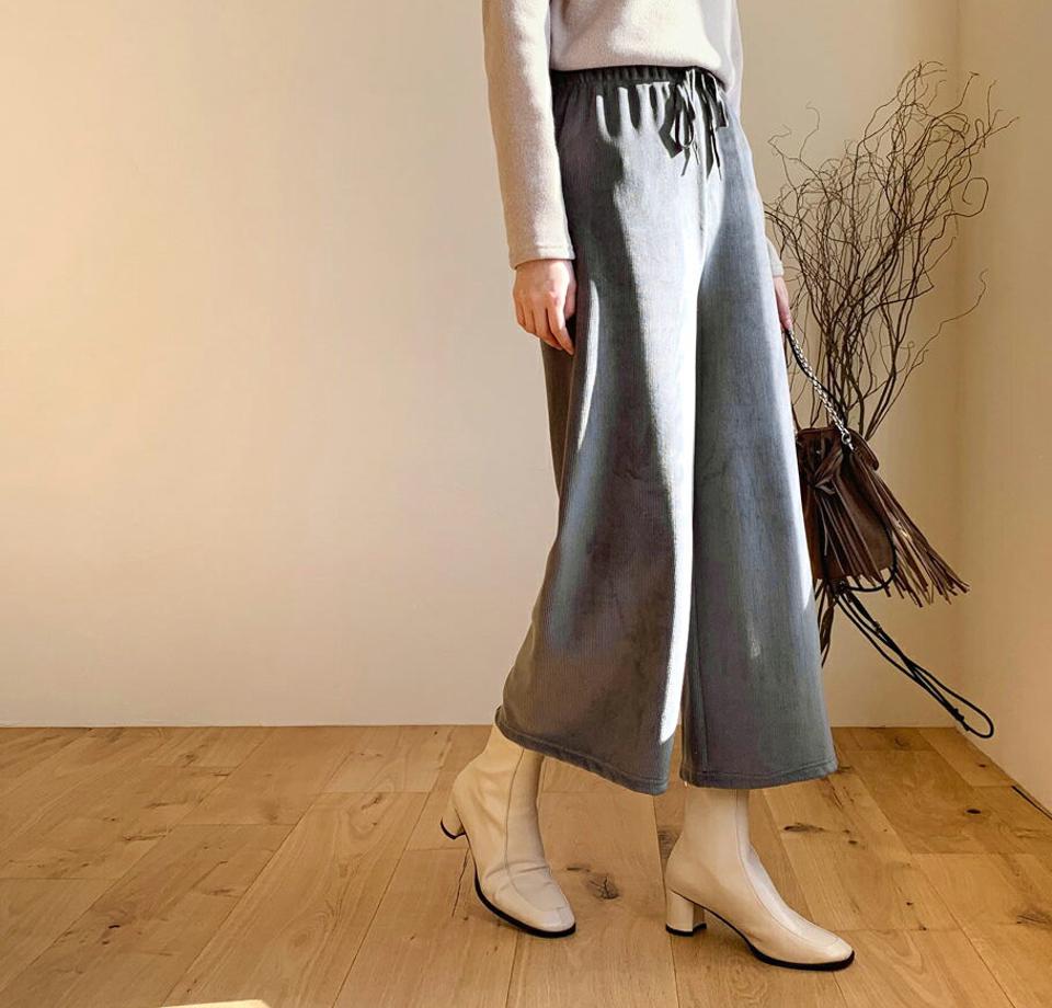 裏起毛リブドロストパンツ・全5色・t65737 レディース 【pt】【パンツ ズボン ロングパンツ ドロスト リブ リブパンツ 単色 シンプル カジュアル 裏起毛 ウエストゴム クロップド丈 秋 冬 韓国 ファッション】【ハイホリHIHOLLI】