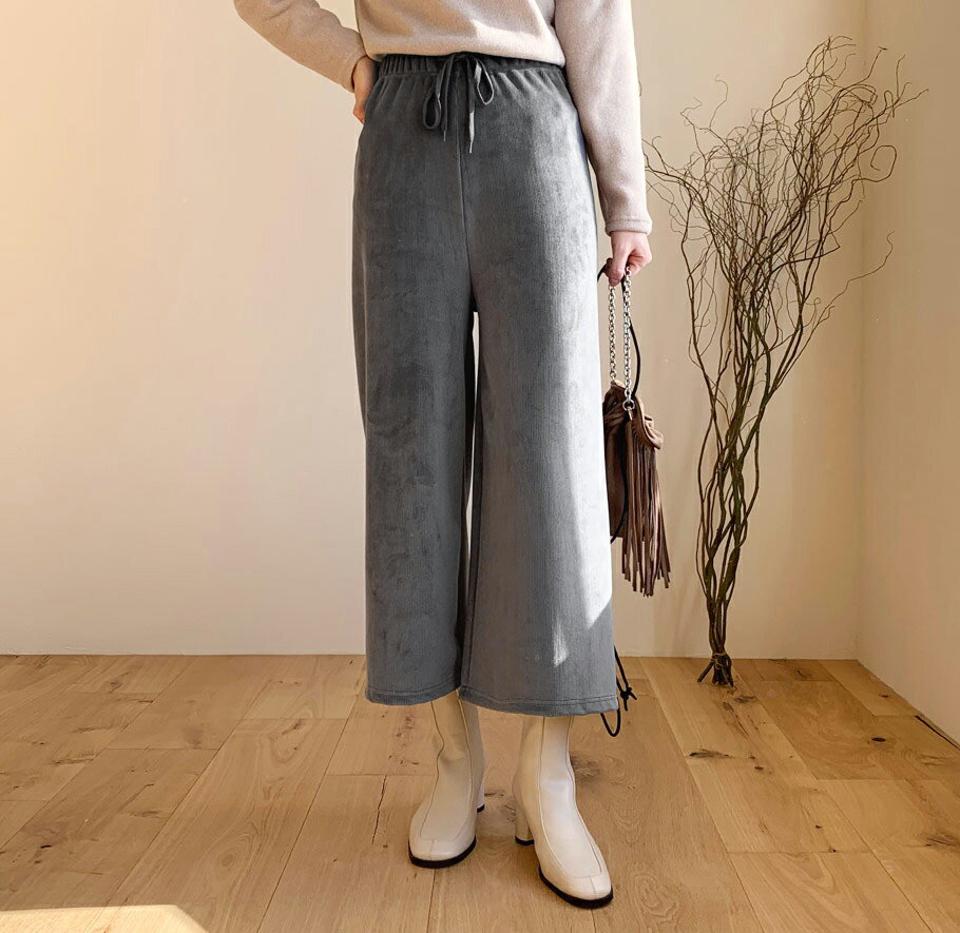 裏起毛リブドロストパンツ・全5色・t65737 レディース 【pt】【パンツ ズボン ロングパンツ ドロスト リブ リブパンツ 単色 シンプル カジュアル 裏起毛 ウエストゴム クロップド丈 秋 冬 韓国 ファッション】【ハイホリHIHOLLI】