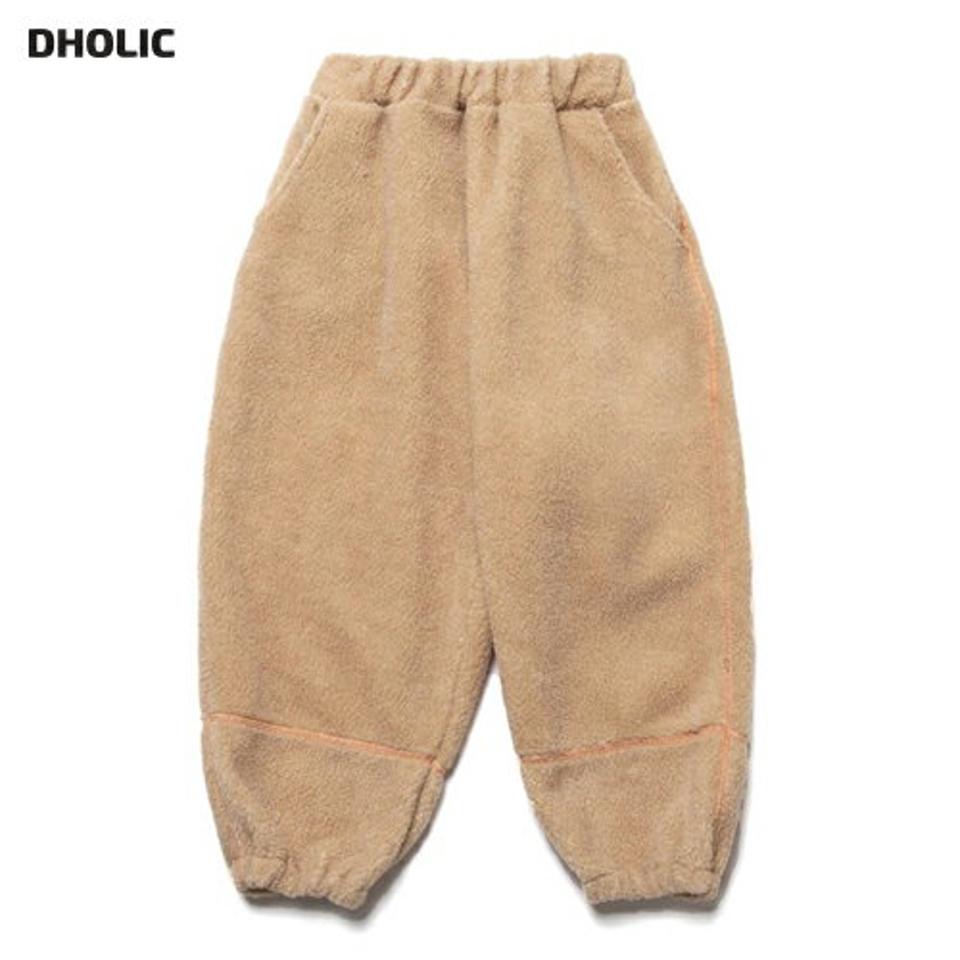 ラインボアパンツ・u10267 キッズ【3~8才】【pt】【パンツ ズボン ロングパンツ 長ズボン ボア ボアパンツ 単色 シンプル カジュアル ラフ 女の子 男の子 秋 冬 韓国 韓国子供服 子供 こども 子供服 こども服】【KIDS】【WS】