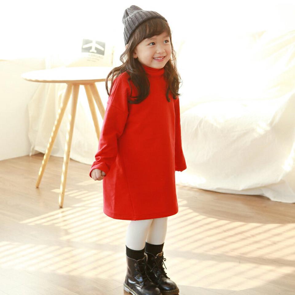 【キッズ30%OFF】コットンタートルネックワンピース・p010283 キッズ【3~8才】【ops】【ワンピース ミディ丈 ミディワンピース 長袖 単色 無地 シンプル ベーシック タートルネック タートル 女の子 秋 冬 韓国 韓国子供服 子供 こども 子供服 こども服】【KIDS】
