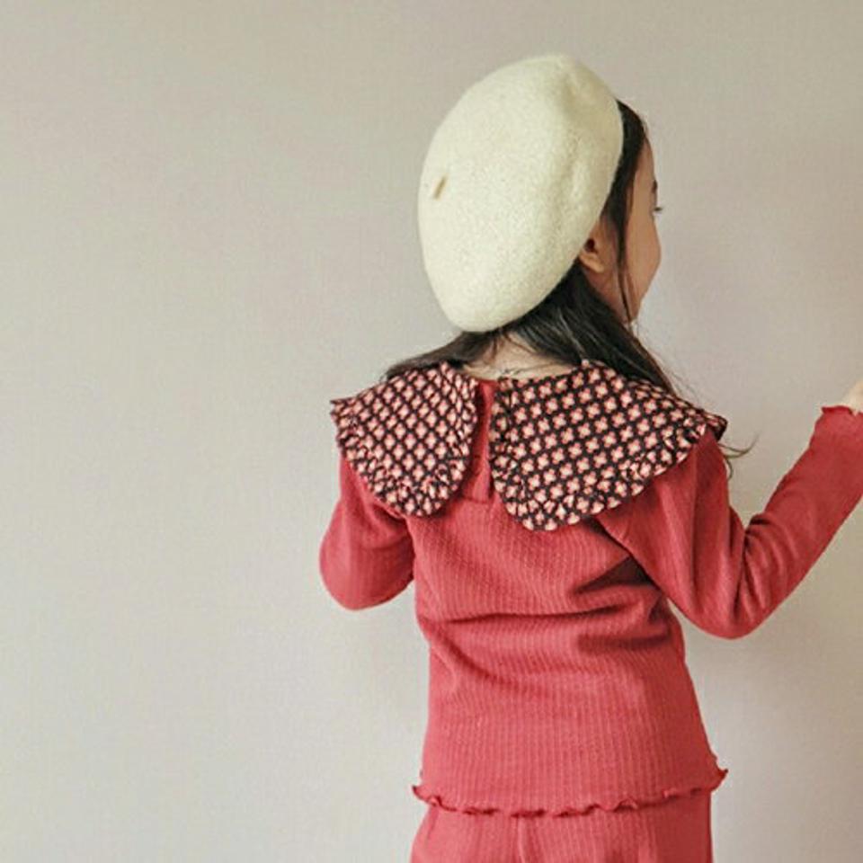 【キッズ30%OFF】ビックフラワーカラーTシャツ上下SET・u10236 キッズ【3~8才】【set】【セットアップ setup トップス 長袖 パンツ ズボン 長ズボン 襟コンシャス 個性的 ユニーク 秋 冬 女の子 韓国 韓国子供服 子供 こども 子供服 こども服】【KIDS】