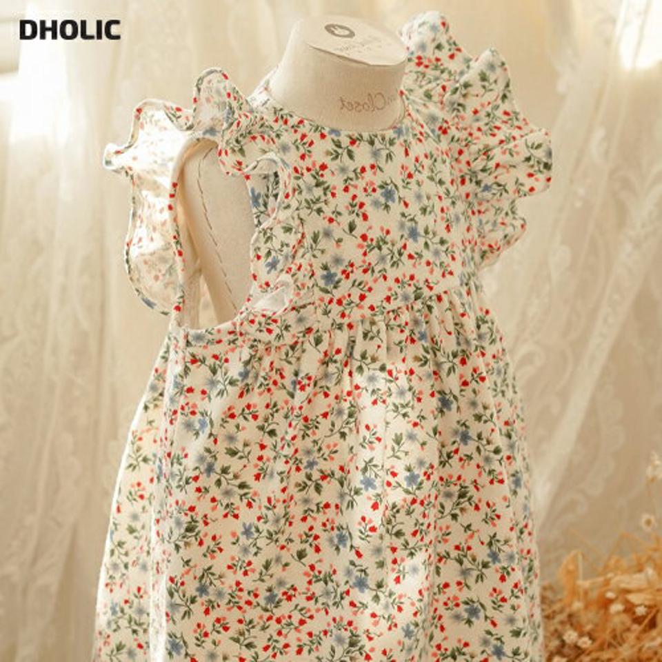 起毛フリル小花柄ワンピース・p010482 キッズ【0~2才】【ops】【ワンピース 花柄 小花柄 フラワー スリーブレス ノースリーブ フリル 起毛 可愛い かわいい ガーリー 女の子 秋 冬 韓国 韓国子供服 子供 こども 子供服 こども服】【KIDS】