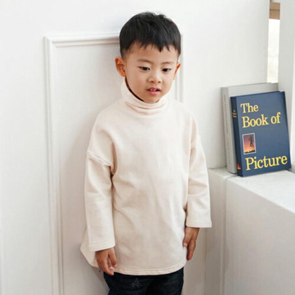 裏起毛タートルネックTシャツ・p010286 キッズ【3~8才】【tops】【トップス Tシャツ 長袖 タートル タートルネック 裏起毛　単色 無地 シンプル ベーシック カジュアル ラフ 女の子 男の子 冬 韓国 韓国子供服 子供 こども 子供服 こども服】【KIDS】