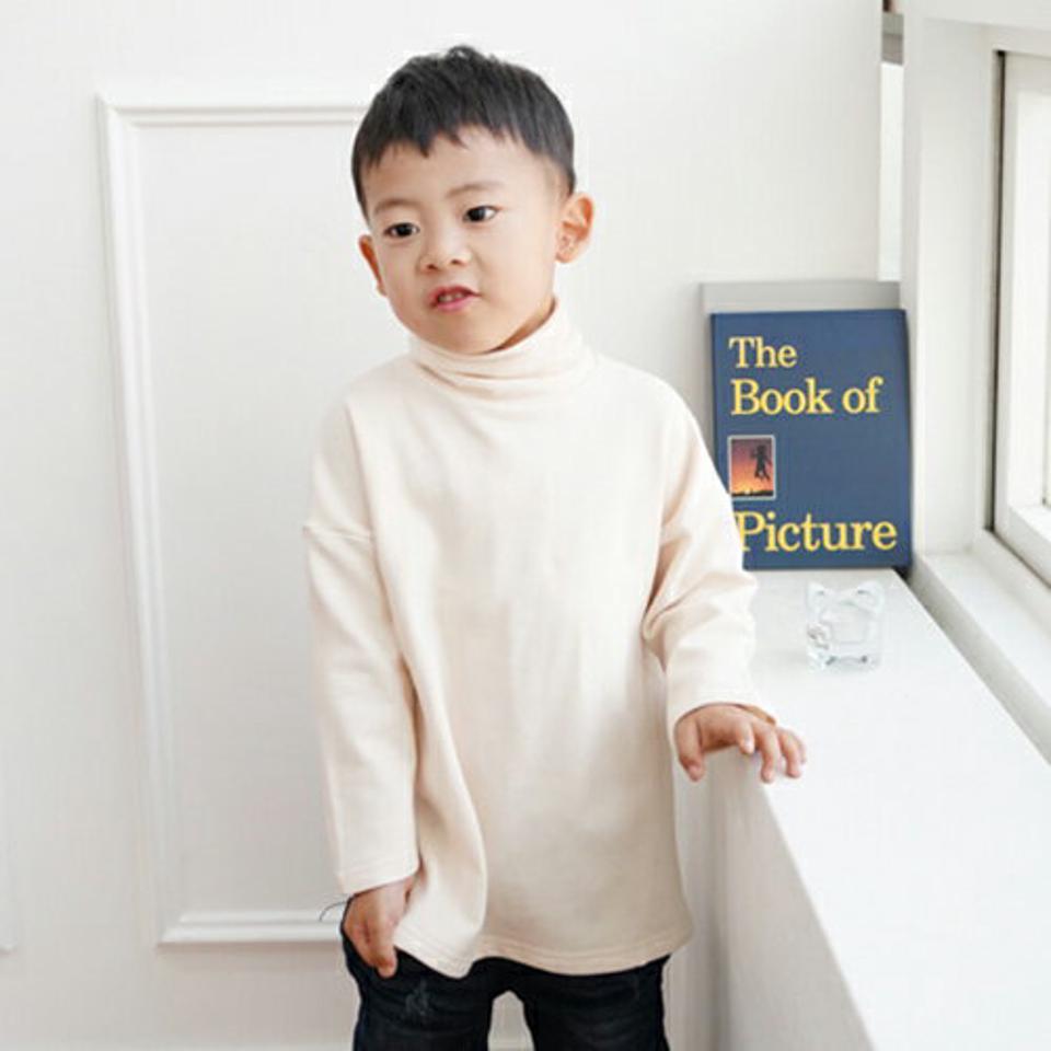 裏起毛タートルネックTシャツ・p010286 キッズ【3~8才】【tops】【トップス Tシャツ 長袖 タートル タートルネック 裏起毛　単色 無地 シンプル ベーシック カジュアル ラフ 女の子 男の子 冬 韓国 韓国子供服 子供 こども 子供服 こども服】【KIDS】