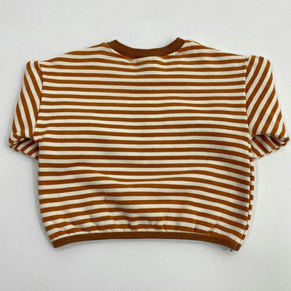 裏起毛ベアボーダーTシャツ・u10226 キッズ【3~8才】【tops】【トップス 長袖 裏起毛 ボーダー柄 カジュアル クマ くま アニマル 動物 ラフ 女の子 男の子 冬 韓国 韓国子供服 子供 こども 子供服 こども服】【KIDS】