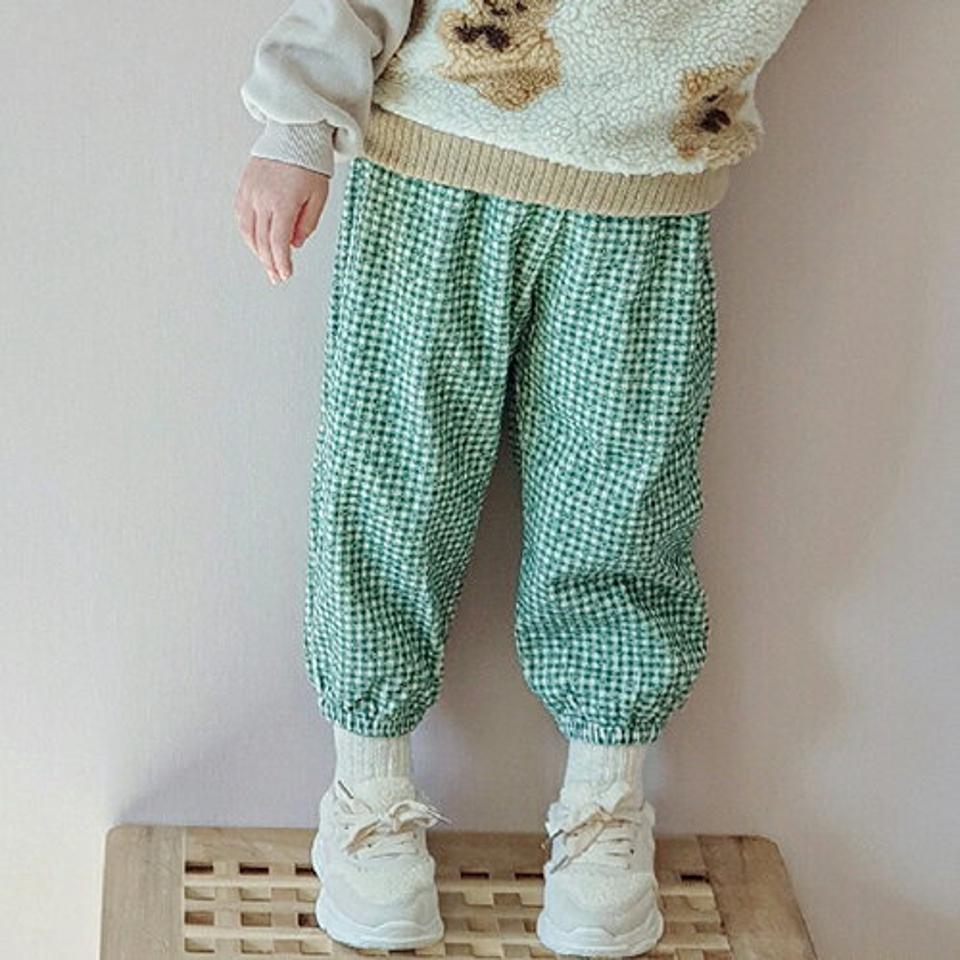 【キッズ30%OFF】裏起毛チェックフラワーパンツ・u10239 キッズ【3~8才】【pt】【パンツ ズボン ロングパンツ 長ズボン チェック柄 フラワー 裏起毛 カジュアル 可愛い かわいい 女の子 男の子 冬 韓国 韓国子供服 子供 こども 子供服 こども服】【KIDS】