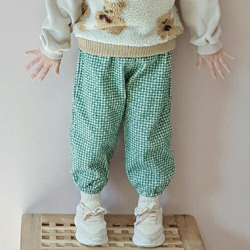 【キッズ30%OFF】裏起毛チェックフラワーパンツ・u10239 キッズ【3~8才】【pt】【パンツ ズボン ロングパンツ 長ズボン チェック柄 フラワー 裏起毛 カジュアル 可愛い かわいい 女の子 男の子 冬 韓国 韓国子供服 子供 こども 子供服 こども服】【KIDS】