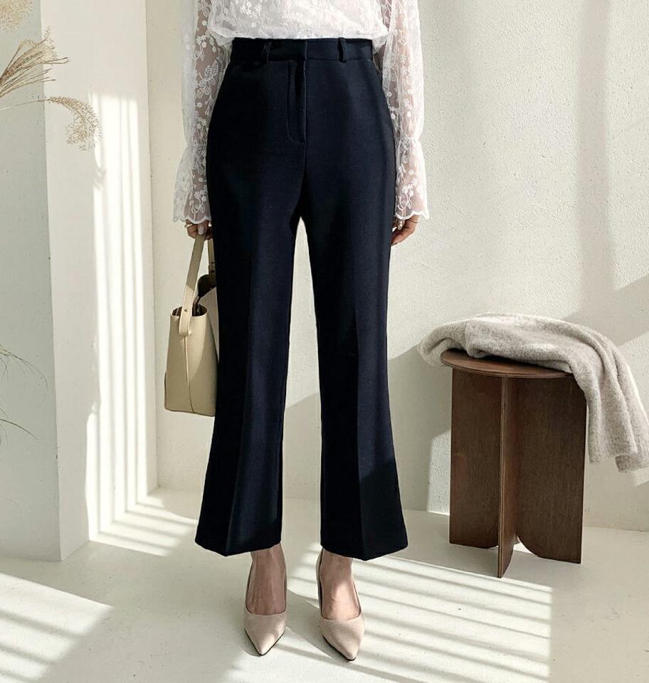 【只今10%OFF】裏起毛スリムスラックス・全3色・t56436 レディース 【pt】【韓国 ファッション ボトムス パンツ ロング ストレート ハイウエスト 無地 オフィス 仕事 職場 フォーマル ハイウエスト 脚長 体型カバー 美脚 着痩せ 効果 カジュアル 秋 冬】【STYLE】