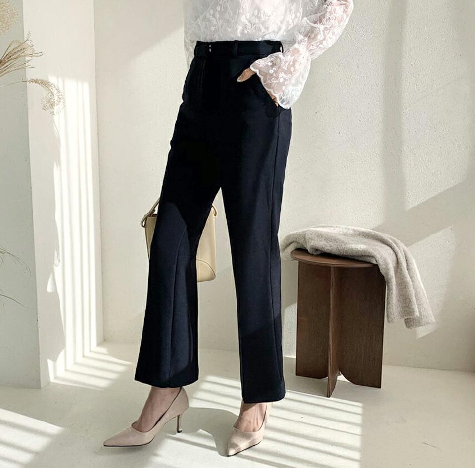 【只今10%OFF】裏起毛スリムスラックス・全3色・t56436 レディース 【pt】【韓国 ファッション ボトムス パンツ ロング ストレート ハイウエスト 無地 オフィス 仕事 職場 フォーマル ハイウエスト 脚長 体型カバー 美脚 着痩せ 効果 カジュアル 秋 冬】【STYLE】