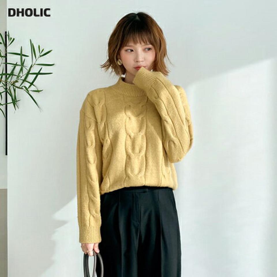 【只今10%OFF】ラウンドケーブルニット・全6色・t56398 レディース 【tops】【韓国 ファッション トップス ニット ラウンドネック モックネック 長袖 ルーズ ゆったり 無地 ツイストニット ハイゲージ カジュアル 秋 冬】【STYLE】