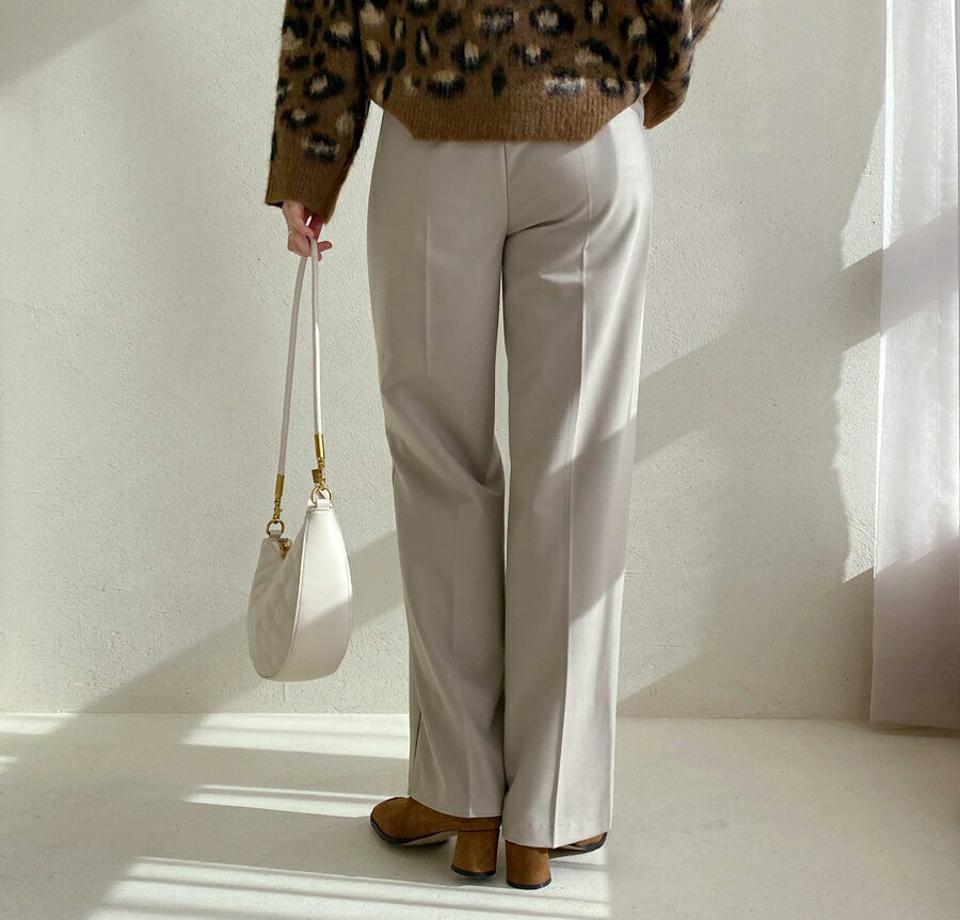 【只今10%OFF】裏起毛ワイドスラックス・全3色・b56423 レディース 【pt】【韓国 ファッション ボトムス パンツ ロング フルレングス 10分丈 十分丈 ストレート ハイウエスト 無地 オフィス 仕事 職場 フォーマル ハイウエスト 脚長 体型カバー カジュアル 秋 冬】【STYLE】